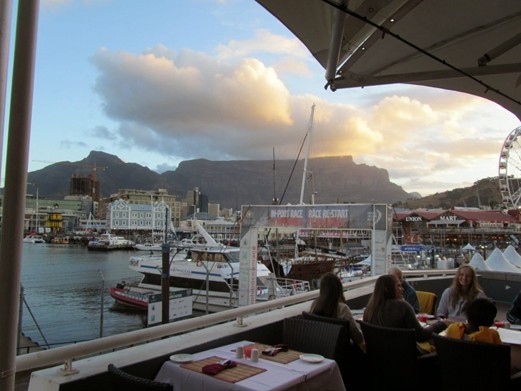 Cape Town harbour with Table Mountain view
