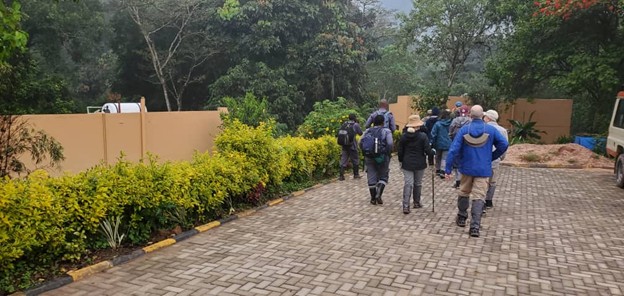 Start of gorilla tracking trail in Bwindi