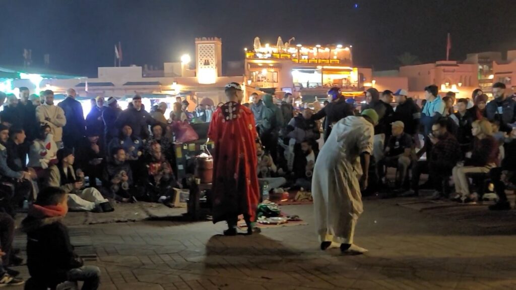 Berber dancer spinning tasselled hat
