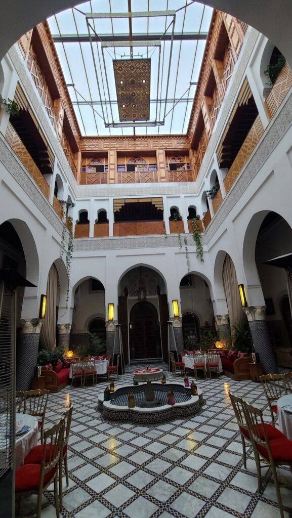 The main hall at Riad el Yacout Fes
