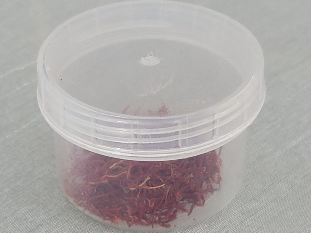 Morocco saffron packaged at Taliouine saffron cooperative 